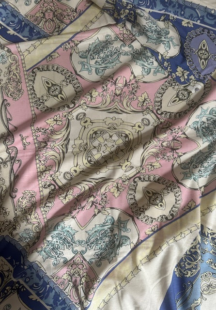 Viscose Lycra blue and pink