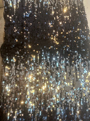 Black, navy and silver  Sequins Graded