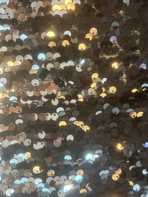 Black, navy and silver  Sequins Graded