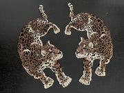 Embroidered leopard patch (pairs only)