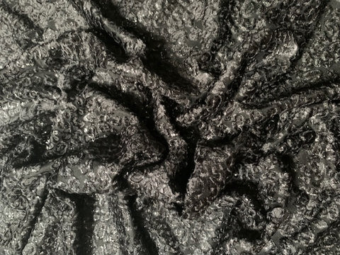 Black Sparkly Stretch Leopard Fabric
