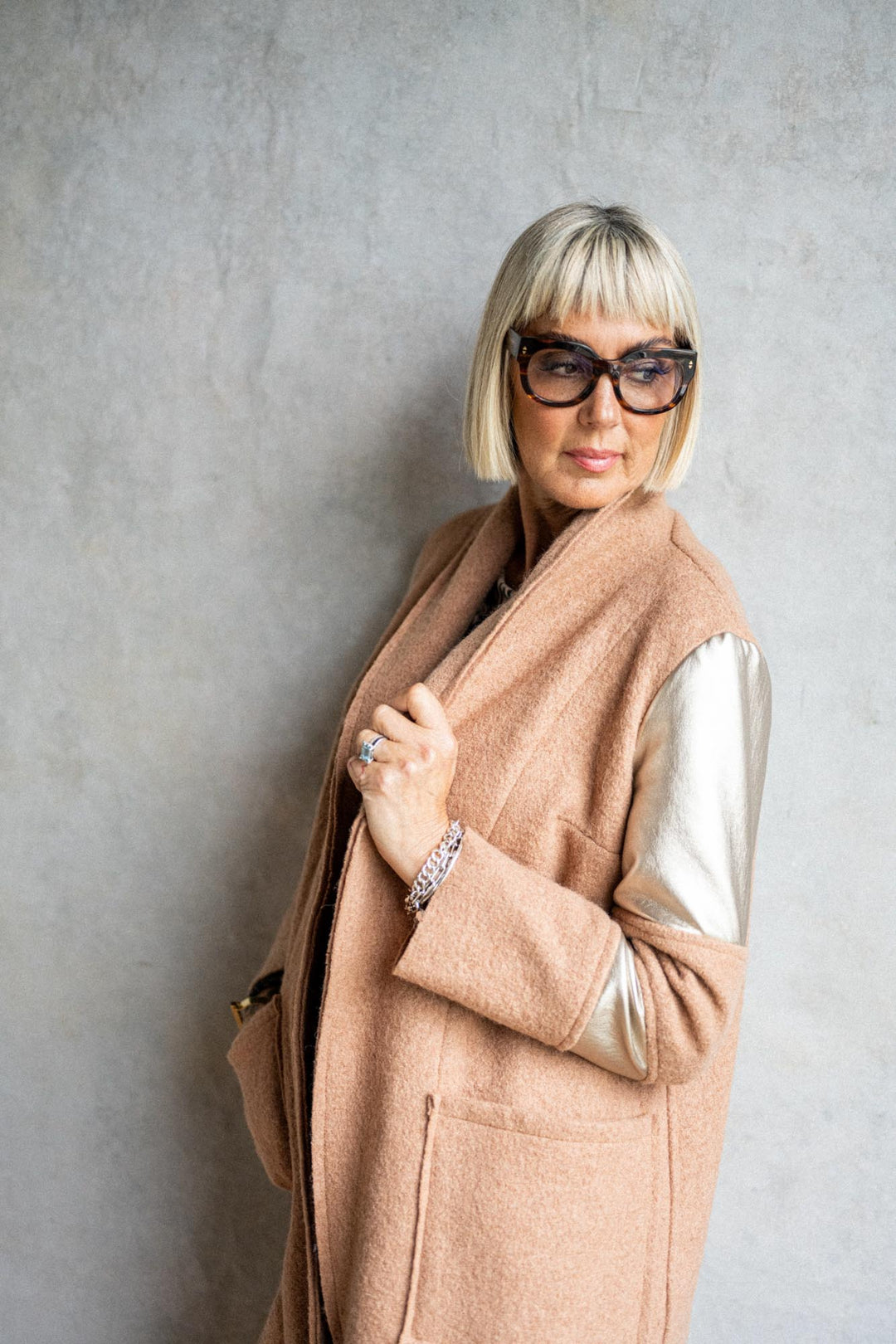 ダルDhal Shetland-Wool sarge Boiled Coat ダルDhal Shetland-Wool sarge Boiled Coat